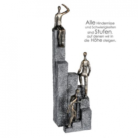 Sport - Figurina climbing, rasina, bronz/gri, 11x10x39 cm