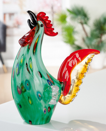 Arta sticlei - Figurina cocos Wildflower, sticla, multicolor, 25.5x27x12.5 cm