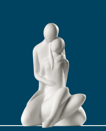 Dragobete - Figurina Couple Be tight, ceramica, crem, 32 cm