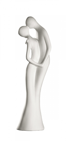 Dragobete - Figurina Couple In Love, ceramica, crem 46 cm