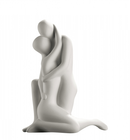 Dragobete - Figurina Couple You and me, ceramica, crem, 31 cm