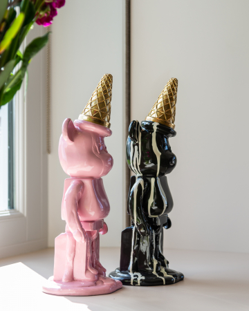 Modern - Figurina deco, Ice bear (roz)