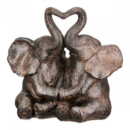 Animale - Figurină, Elefant, Tarangire, Polirășină, maro, PU 3, L. 18 cm, L. 18 cm, H. 12 cm