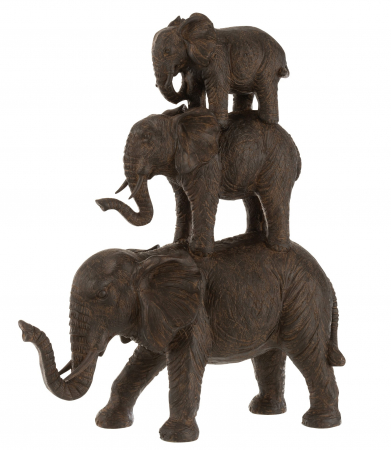 Animale - Figurina Elephant 3 On A Row, Rasina, Maro, 33x32x40 cm