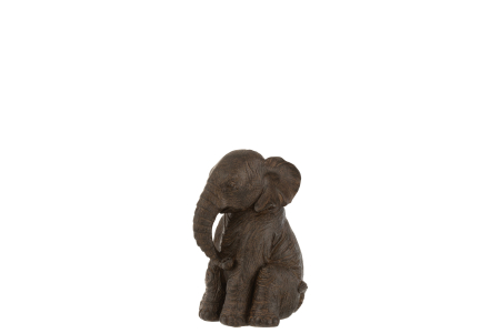 Animale - Figurina Elephant Sitting, Rasina, Maro, 17.5x17.5x23 cm