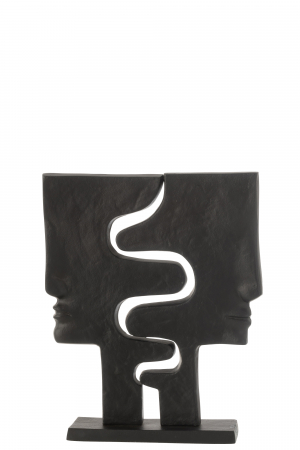 Modern - Figurina Faces On Foot, Aluminiu, Negru, 33x10x38 cm