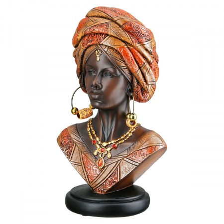 Tribal - Figurină, Femeie, Namibian, Polirășină, maro, PU 2, L. 11 cm, L. 15 cm, H. 27 cm