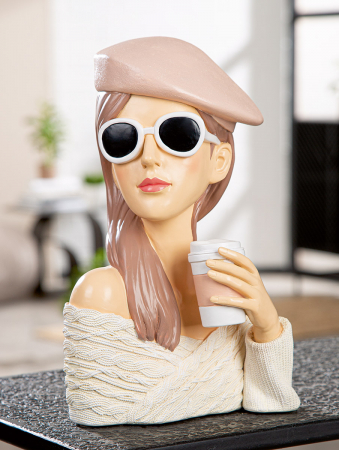 Modern - Figurină, Femeie, Rășină sintetică, alb, PU 1, L. 13 cm, L. 18 cm, H 28 cm