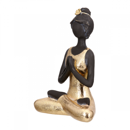 Oriental - Figurină, Femeie, Yoga, Poly, auriu, PU 6, L. 6,5 cm, L. 11 cm, H. 15,5 cm