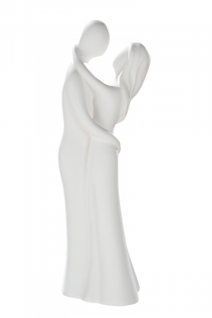 Dragobete - Figurina Francis Figure the hug , ceramica, crem, 10x11x30 cm