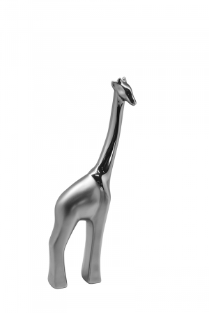 Accesorii - Figurina Giraffe Mattello, ceramica, argintiu, 10x5.5x26 cm