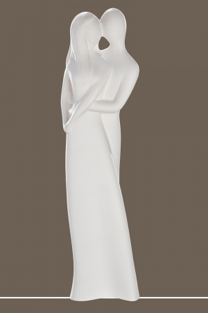 Dragobete - Figurina Hamony, ceramica, alb, 11x40x8.5 cm