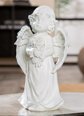 Ingeri - Figurina, ingeri, „Malaika”, Poly, alb, PU 2, L. 11 cm, l. 18 cm, H 32 cm