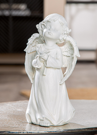 Ingeri - Figurina, ingeri, „Malaika”, Poly, alb, PU 2, L. 9 cm, L. 13,5 cm, H 25 cm