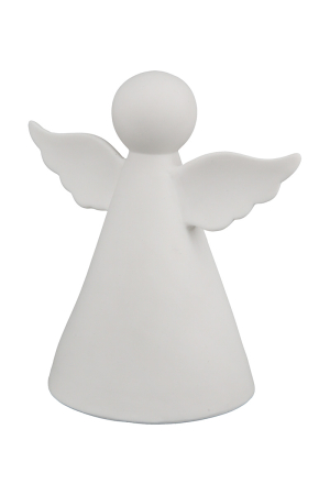 Ingeri - Figurina (LED), ingeri, "Blanc", Portelan, alb, PU 4, L. 8,6 cm, L. 12 cm, H 13,8 cm