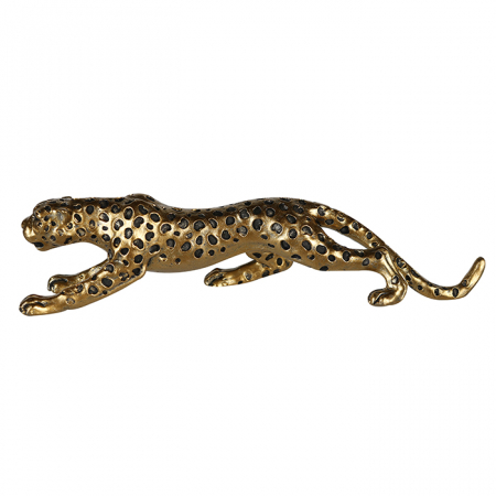 Accesorii - Figurina leopard, rasina, auriu, 23.5x5.5x5.5 cm