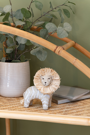 Animale - Figurina Lion, Rasina, Natural, 16x16x15 cm
