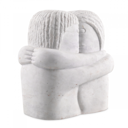 Figurină Love Couple marmură albă, Dims: L. 25 | W. 37 | H. 40 (CM)