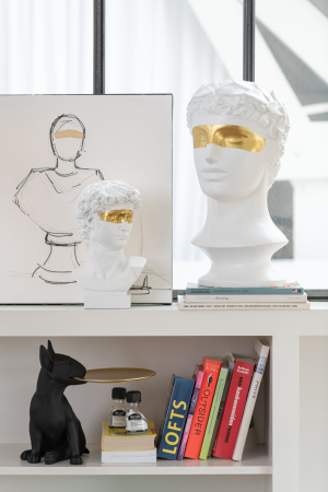 Modern - Figurina, Material sintetic, Negru, 32x23x28