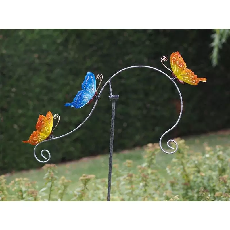 Decoratiuni terasa si gradina - Figurina metal Balance 3 butterflies, 130x5x60 cm
