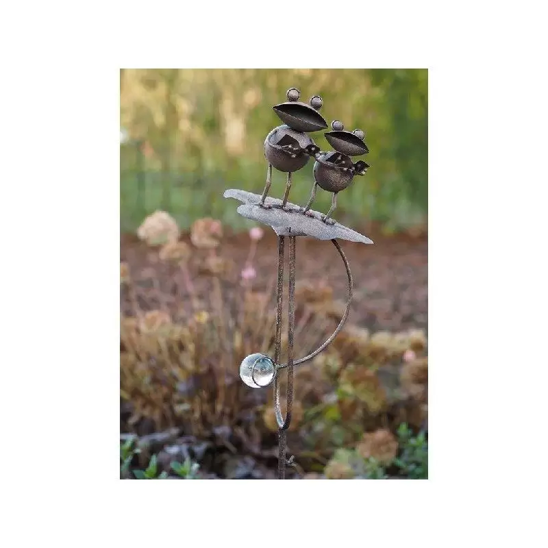 Decoratiuni terasa si gradina - Figurina metal Balance frogs, 150x15x25 cm