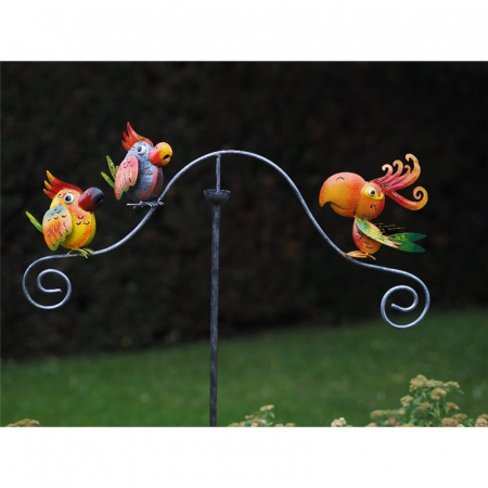 Decoratiuni terasa si gradina - Figurina metal Balance funny birds, 140x65x5 cm