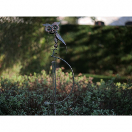 Decoratiuni terasa si gradina - Figurina metal Balance owl, 135x30x40 cm