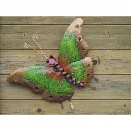 Decoratiuni terasa si gradina - Figurina metal Butterfly green small, 32x5x38 cm