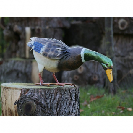 Decoratiuni terasa si gradina - Figurina metal Duck head down, 24x17x46 cm
