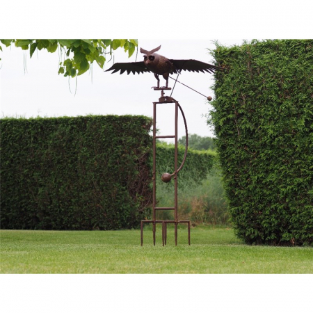 Decoratiuni terasa si gradina - Figurina metal Giant flying owl, 190x80x150 cm