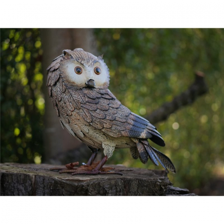 Decoratiuni terasa si gradina - Figurina metal Owl, 31x18x32 cm