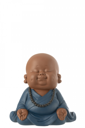 Oriental - Figurina Monk, Zen Resin, Blue, S, L 20| W 16.5| H 19.5 cm