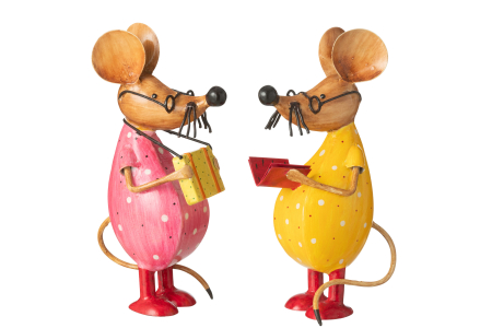 Animale - Figurină, Mouse Book, sortiment de 2, L 17| W 12| H 30 cm