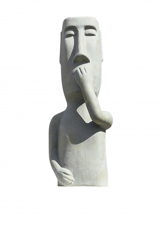 Decoratiuni terasa si gradina - Figurina Nothing say, ceramica, gri, 26x65x18 cm