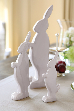 Primavara - Figurina iepure PASKO, Ceramica, roz, 28x4x11 cm