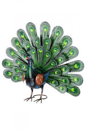 Animale - Figurina Peacock, Metal, Multicolor, 58x51x22 cm