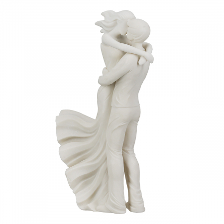 Familie - Figurină, Pereche, Cuplu în vânt, Polirășină, albă, PU 1, L. 10 cm, L. 14 cm, H. 30,5 cm