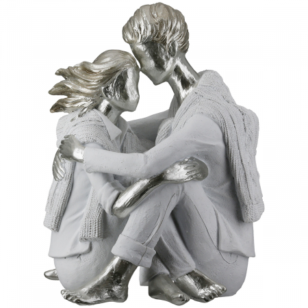 Dragobete - Figurină, Pereche, Rășină sintetică, alb, PU 2, L. 15 cm, L. 20 cm, H 23 cm