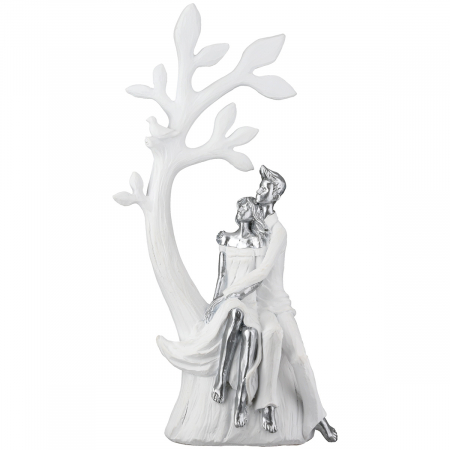 Familie - Figurină, Pereche, Rășină sintetică, alb, PU 2, L. 7 cm, L. 10 cm, H 23 cm