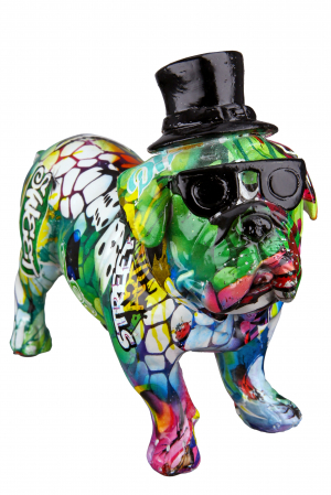 Street art - Figurina Pug Street Art, Rasina, Multicolor, 19.5x15.5x8 cm