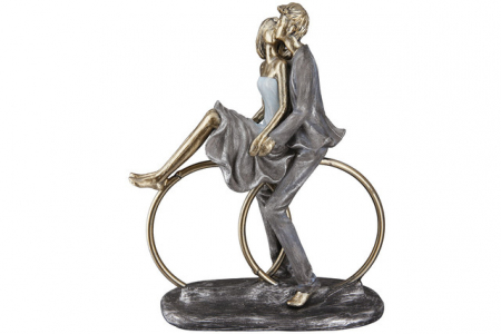 Dragobete - Figurina rasina Couple on rings