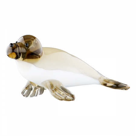 Arta sticlei - Figurină, Sigiliu, Sticlă, gri, alb, PU 6, L. 4 cm, L. 7 cm, H. 3,5 cm