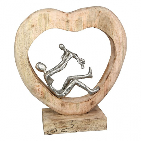 Familie - Figurina Child Love mango/aluminiu, 37x9x30 cm