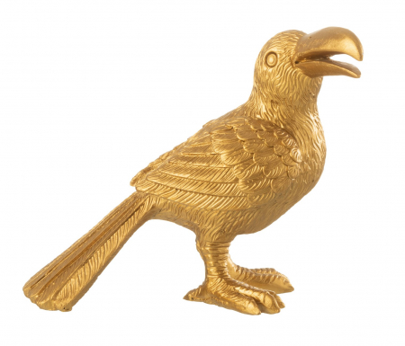 Animale - Figurina Toucan, Rasina, Auriu, 18.5x10x16.5 cm