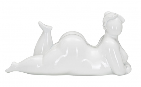 Oriental - Figurina Woman Yoga, Rasina, Alb, 16x32x16 cm