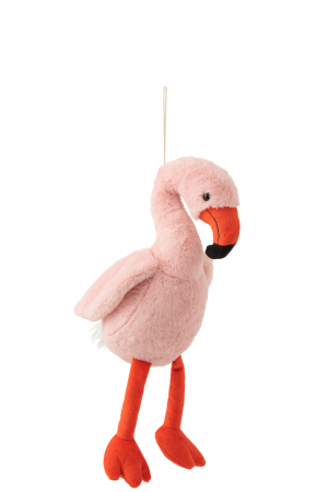 Jucarii pentru copii - Flamingo, Fibre sintetice, Roz, 25x17x44 cm