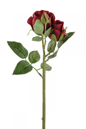 Plante artificiale si uscate - Floare, trandafir, Sintetic, rosu, PU 24, H. 40 cm