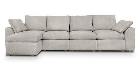 Canapele fixe - Fluffy canapea fixa de 4 locuri L modulara