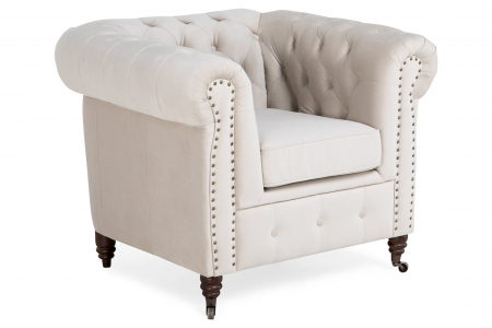 Fotolii - Fotoliu Chesterfield, Bej, 94x80x86 cm