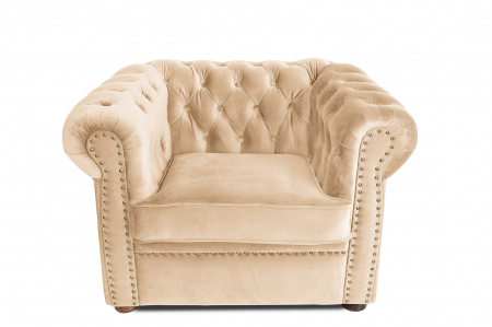 Fotolii - Fotoliu Chesterfield, Bej, 94x80x86 cm